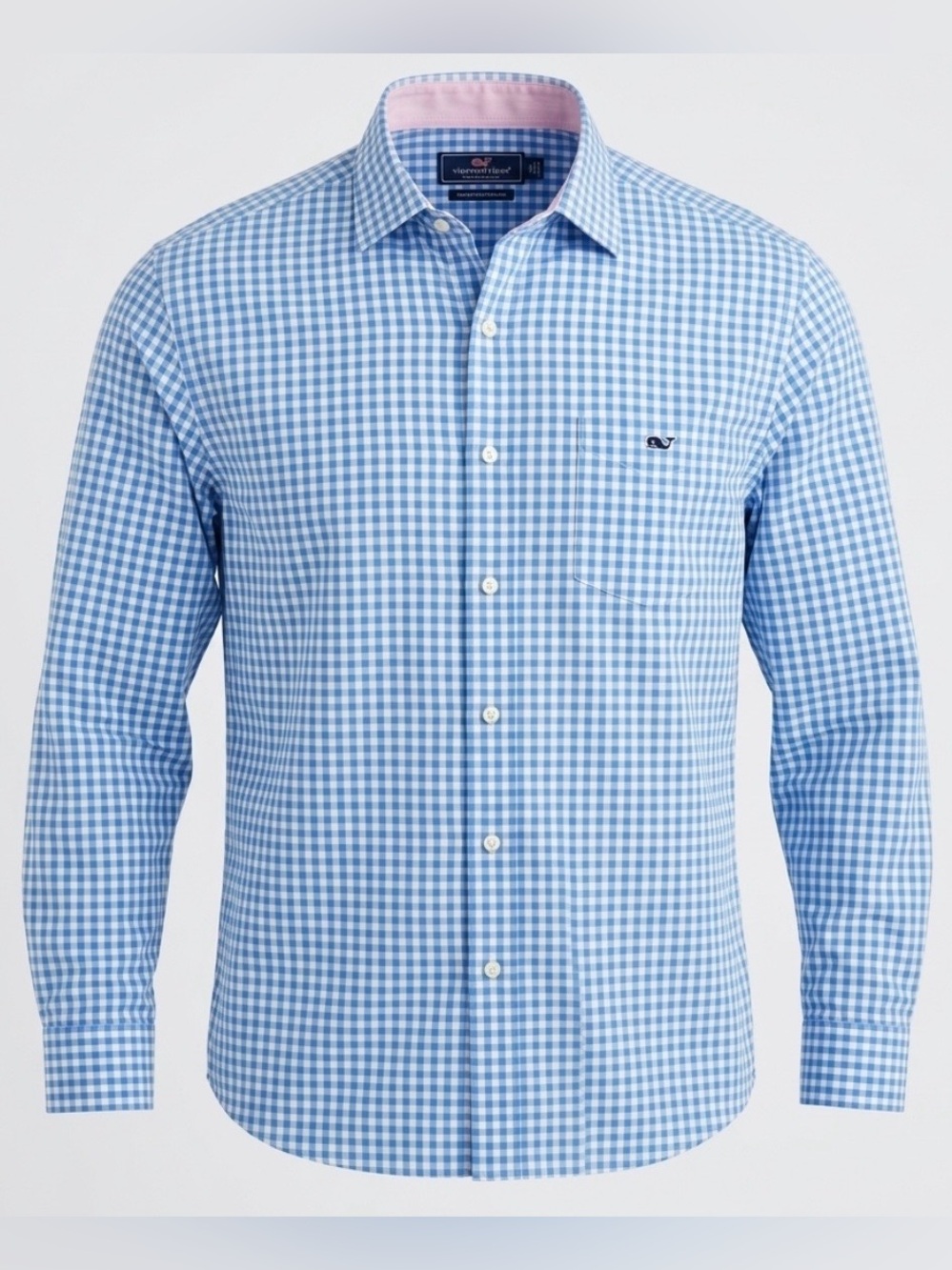 Vineyard Vines Men's XL Classic Fit Tucker Shirt Blue Pink Gingham Plaid Cotton